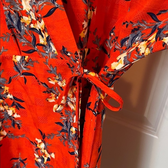Vici Vibrant Orange Floral Kimono - Picture 4 of 10